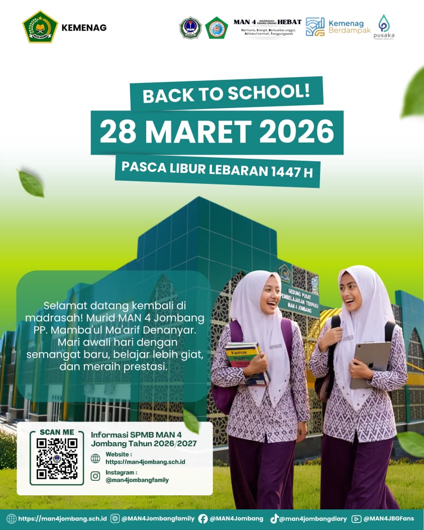 Back to School! 28 Maret 2026, Pasca Libur Lebaran 1447 H